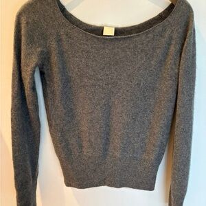 78 Grey Cashmere scoop neck / off shoulder Sweater